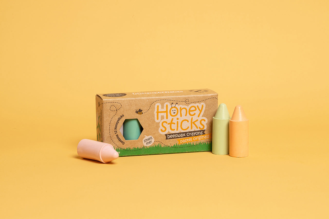 Honeysticks Pastel Originals – Natural Beeswax Crayons for Toddlers and Young Children