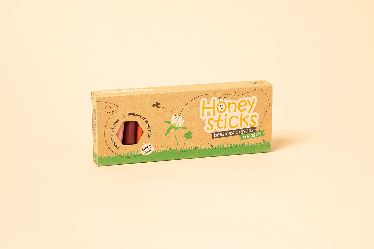 Honeysticks Triangles – Natural Beeswax Crayons for Developing Pencil Grasp