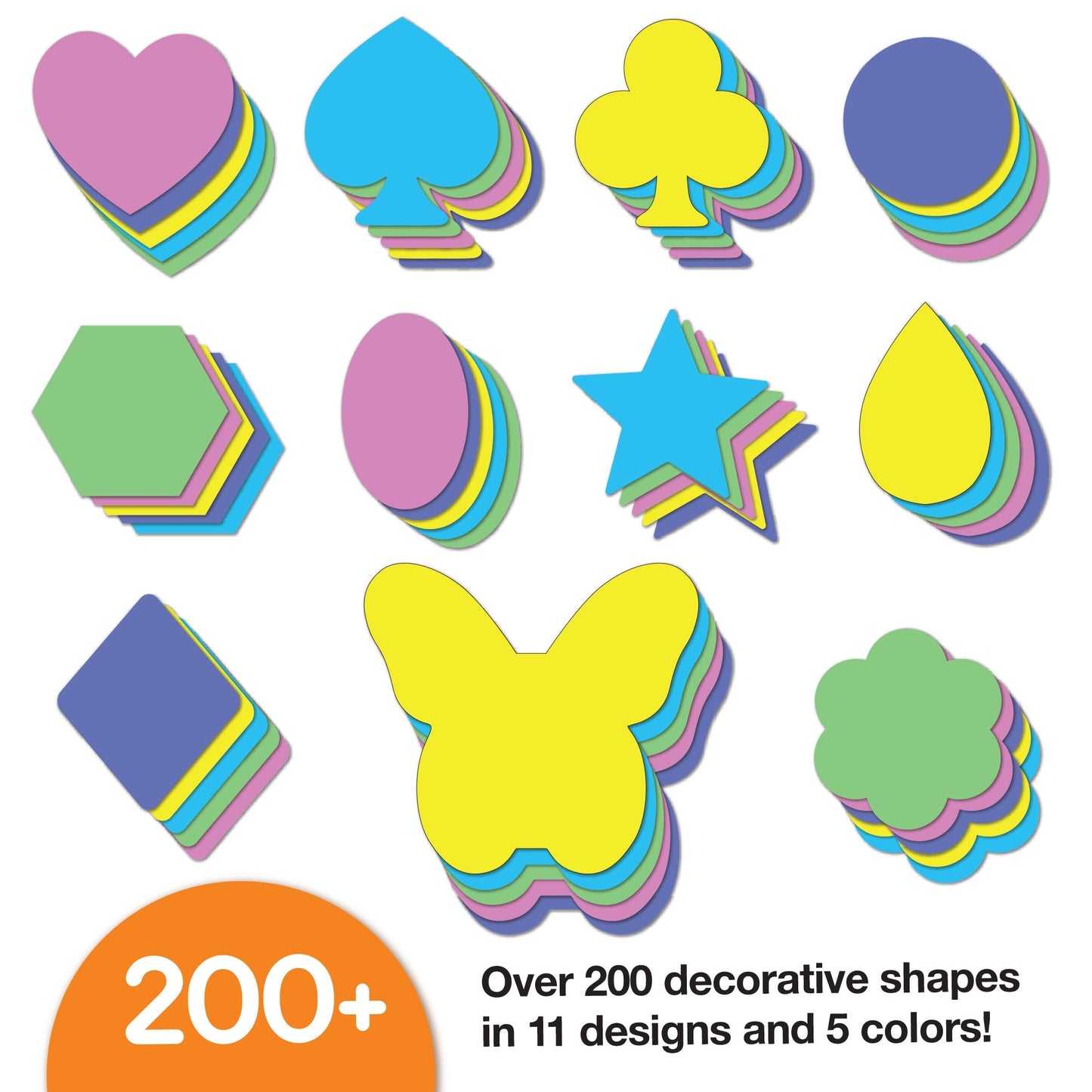 FreshCut Crafts DIY Party Crown Kit – Happy Colors, 12 Crowns & 200+ Decorations