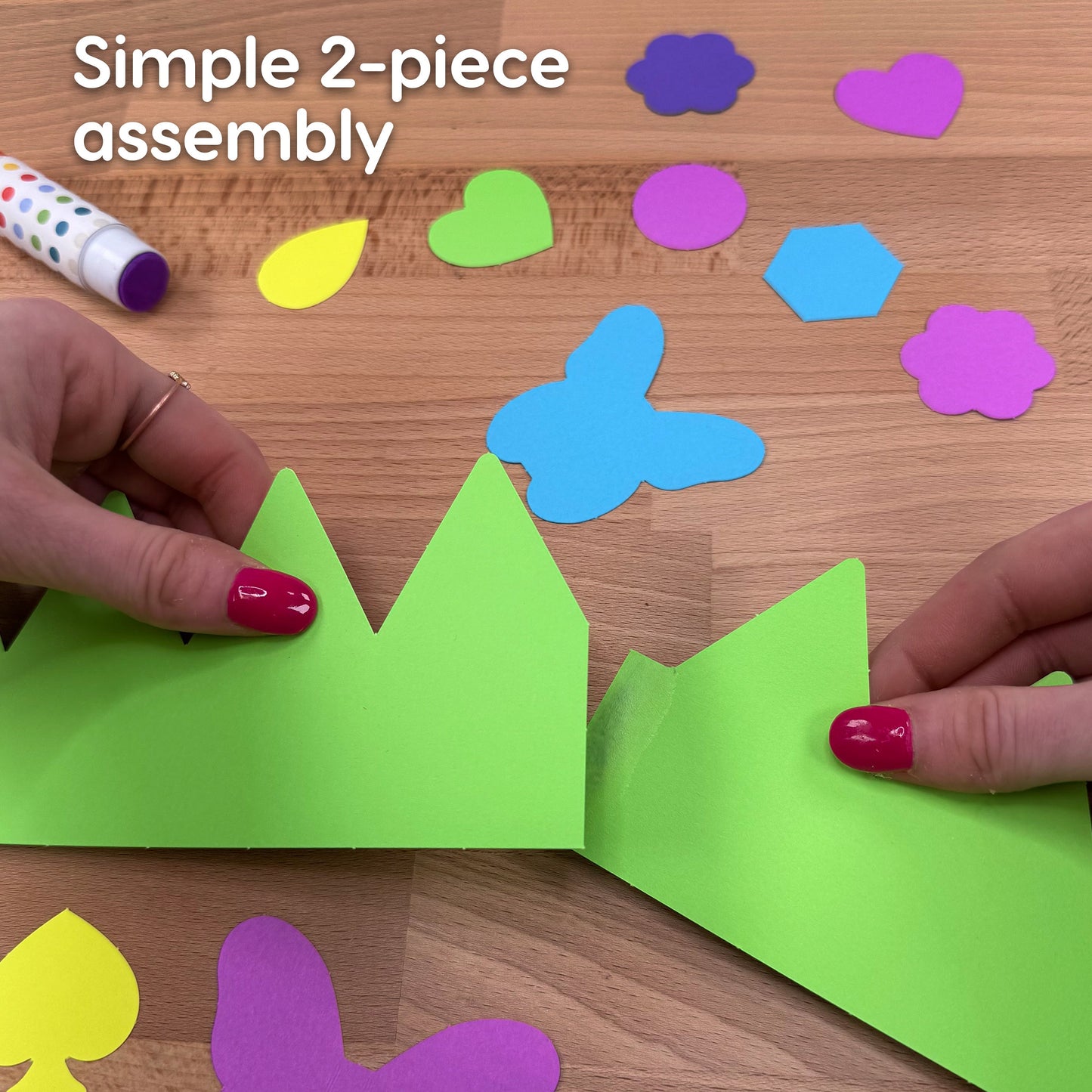 FreshCut Crafts DIY Party Crown Kit – Happy Colors, 12 Crowns & 200+ Decorations