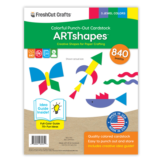 FreshCut Crafts ARTshapes Creative Pack – 840 Punch-Out Shapes, 45 Designs, 5 Color Palettes