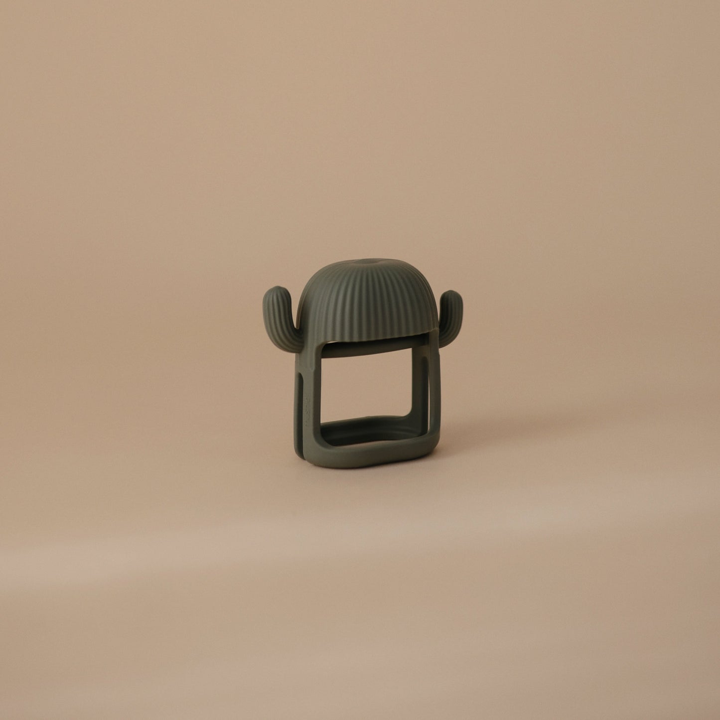 Mushie Cactus Teether – Sage Green | Easy-Grip Silicone Teething Toy for Babies