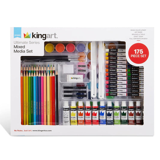 KINGART® STUDIO Mixed Media Art Set – 175-Piece Comprehensive Art Kit