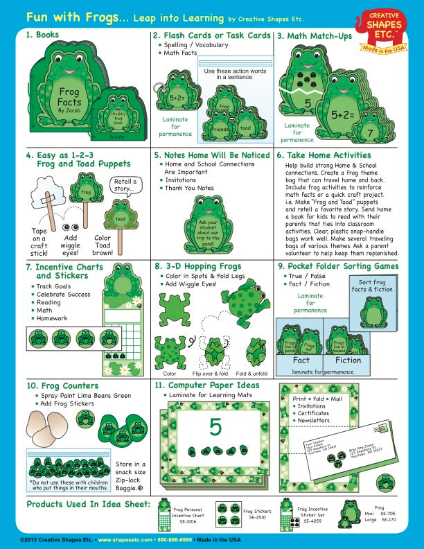 Shapes Etc. Frogs Border Designer Craft Paper | 50 sheets | Standard Size 8.5"x11"