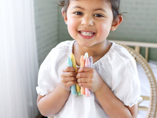 Honeysticks Jumbo Pastel Crayons – Natural Beeswax Crayons for Kids with Developed Pencil Grasp