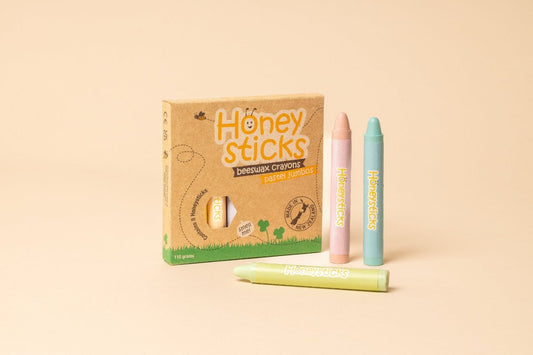 Honeysticks Jumbo Pastel Crayons – Natural Beeswax Crayons for Kids with Developed Pencil Grasp