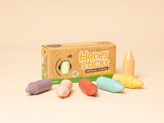 Honeysticks Pastel Originals – Natural Beeswax Crayons for Toddlers and Young Children