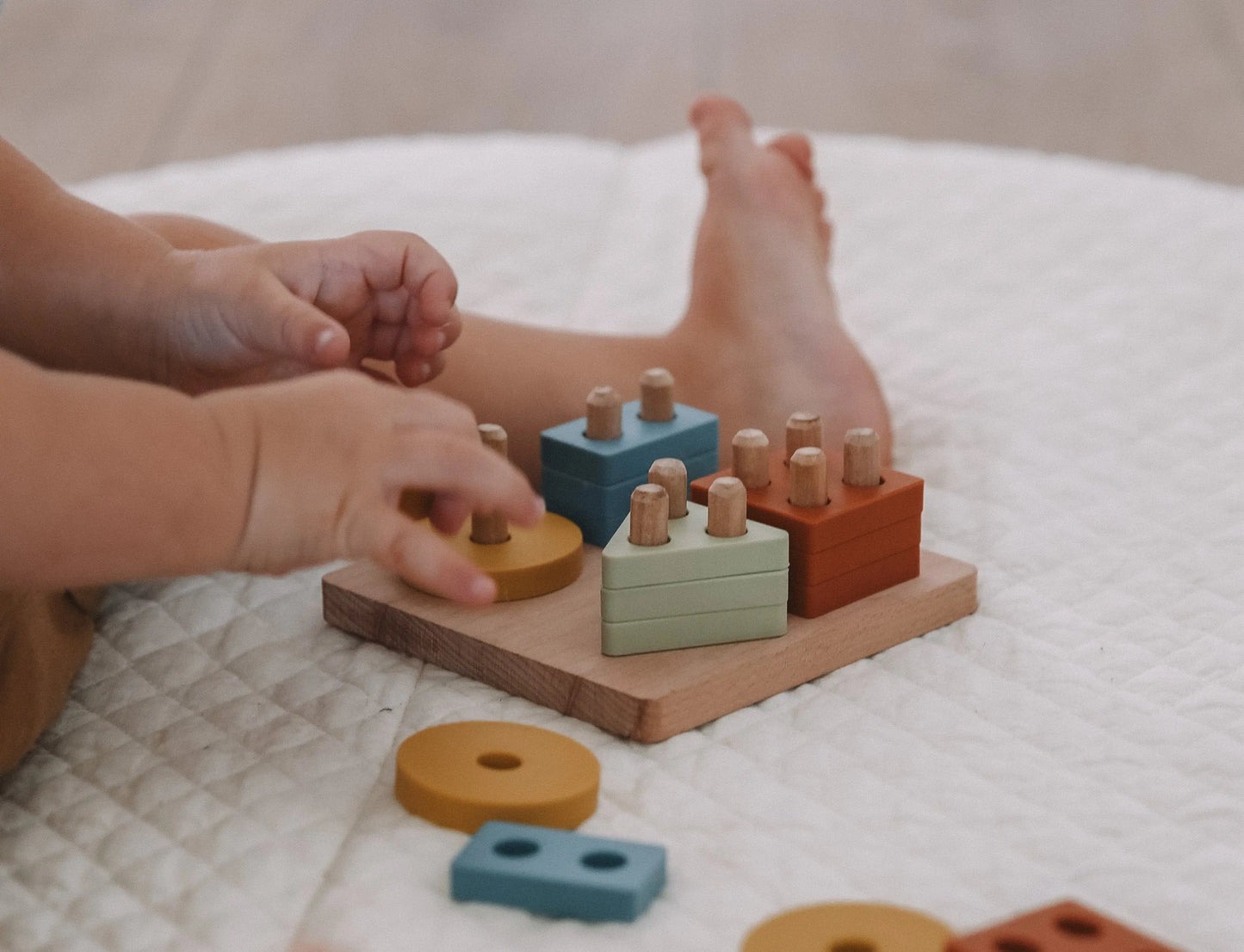 LYTL Montessori Shape Puzzle Toy – Wooden & Silicone Early Learning Puzzle for Toddlers