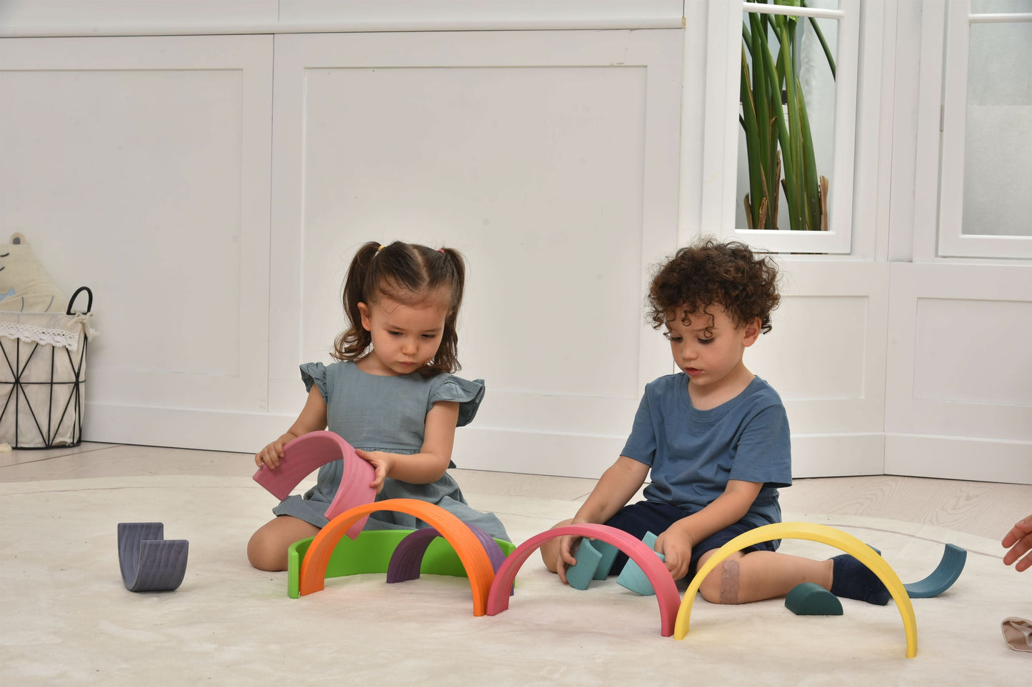 Avenlur Wooden Rainbow Stacking Blocks – Colorful Montessori Building & Balance Set