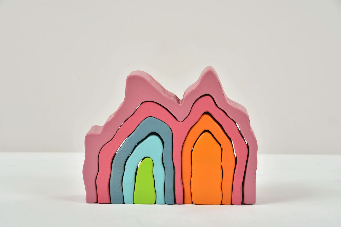 Avenlur Wooden Mountain Rainbow Stacker Toy Puzzle Blocks – Montessori Wooden Toy for Toddlers | Creative, Educational, and Eco-Friendly