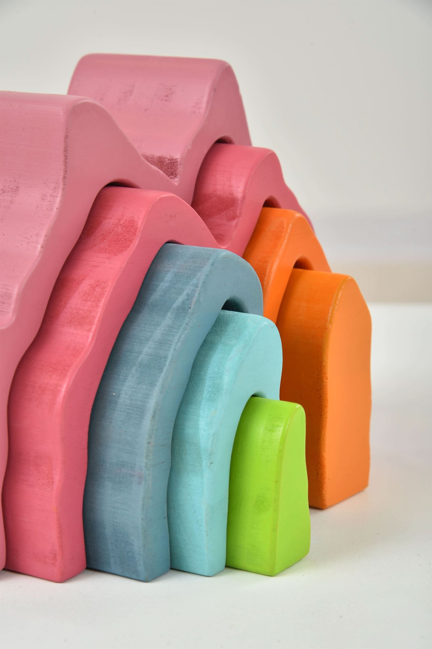 Avenlur Wooden Mountain Rainbow Stacker Toy Puzzle Blocks – Montessori Wooden Toy for Toddlers | Creative, Educational, and Eco-Friendly