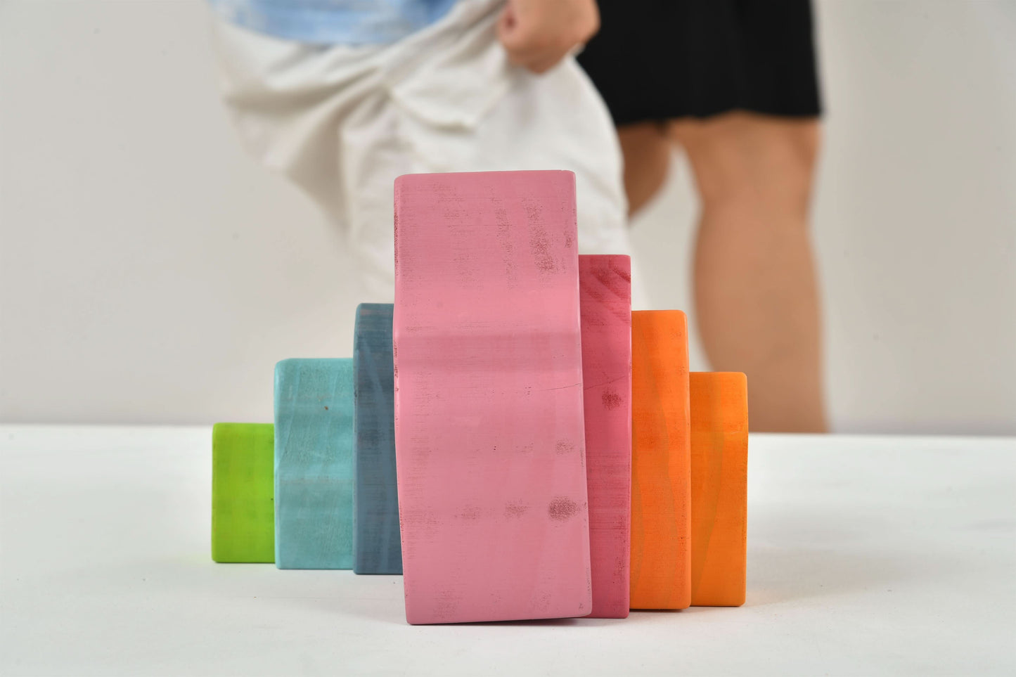 Avenlur Wooden Mountain Rainbow Stacker Toy Puzzle Blocks – Montessori Wooden Toy for Toddlers | Creative, Educational, and Eco-Friendly