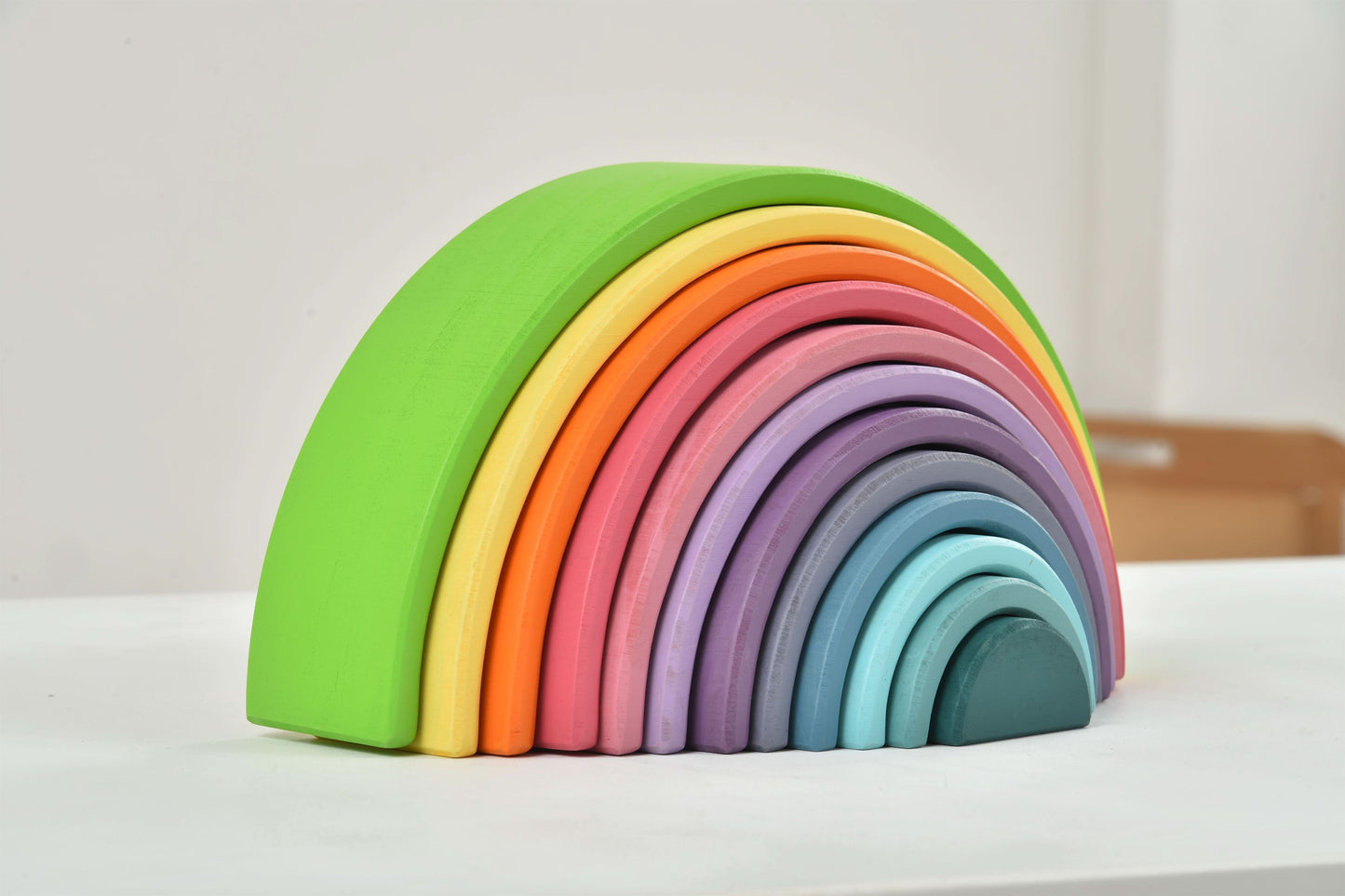 Avenlur Wooden Rainbow Stacking Blocks – Colorful Montessori Building & Balance Set