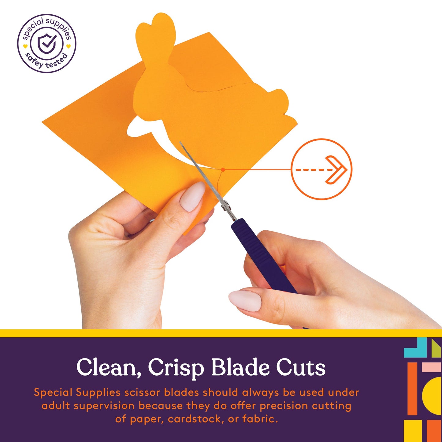 Special Supplies Large Loop Scissors for Kids and Adults 8" Inches (3-Pack)