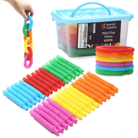 Special Supplies MINI Pull Pop Tubes (30-Pack) – Sensory Fidget Toys – Primary Colors