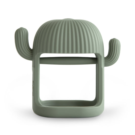 Mushie Cactus Teether – Sage Green | Easy-Grip Silicone Teething Toy for Babies
