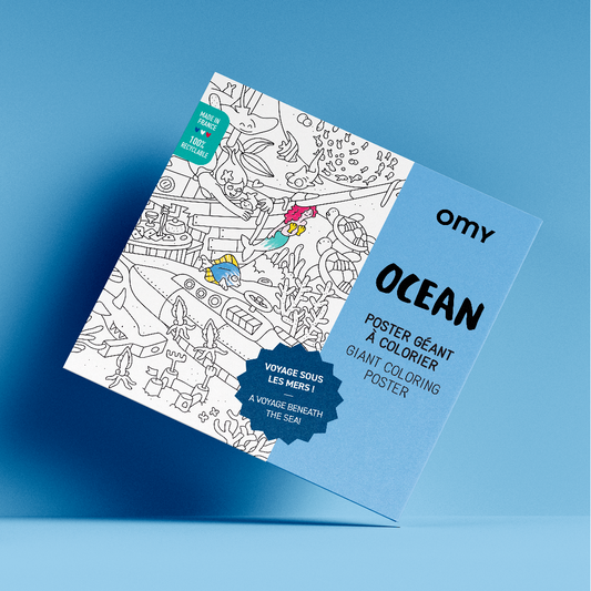 OMY Ocean Giant Coloring Poster – Underwater World Map for Big Kids & Creative Play