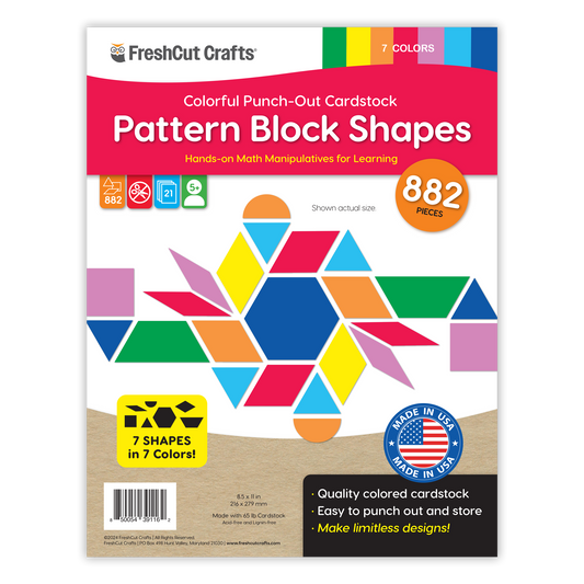 FreshCut Crafts Pattern Block Shapes – 882-Piece Geometry & Creativity Set