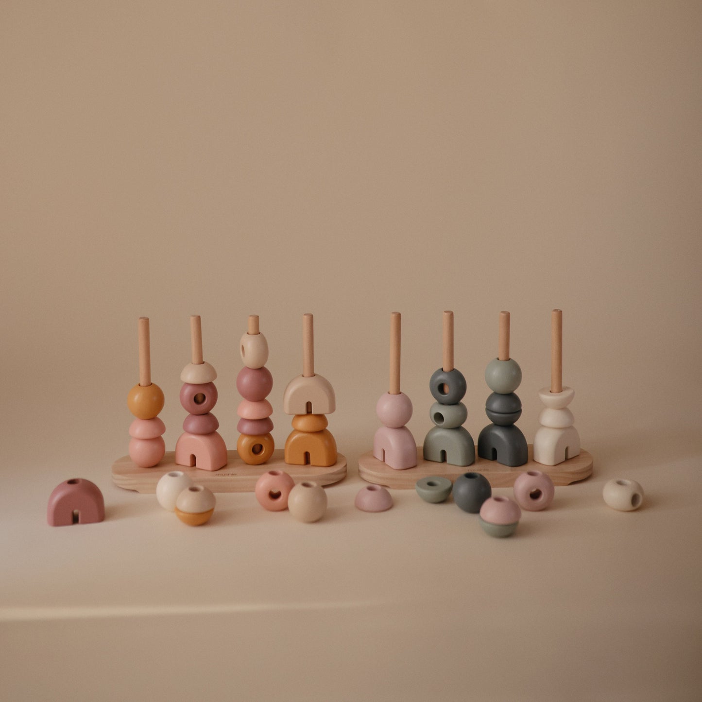 Mushie Wooden Multi Shape Stacker – Educational Sorting & Fine Motor Skills Toy