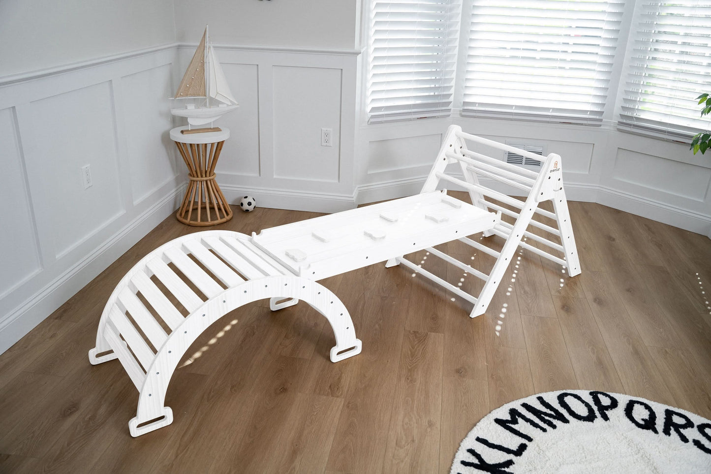 Avenlur Hazel – Pikler Triangle Ladder & Rocker Set | Montessori Climbing Toy for Toddlers | Foldable Wooden Play Gym