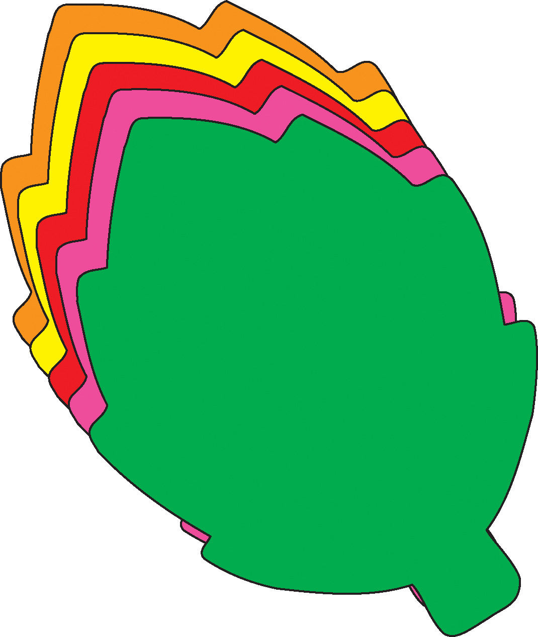 Shapes Etc. Assorted-Color Hot Leaf Cut-Outs – Multicolor Fall-Themed Paper Shapes for Crafts and Classroom Décor (31 Sheets, 3" x 3")