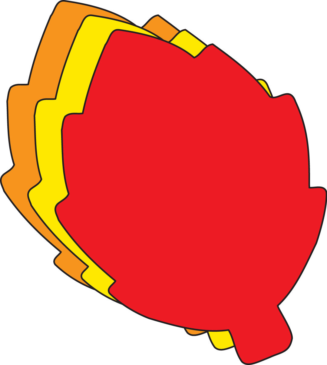 Shapes Etc. Tri-Color Leaf Cut-Outs – Red, Yellow & Orange Fall Paper Leaves for Classroom Crafts and Decorations (31 Sheets, 5.5”)