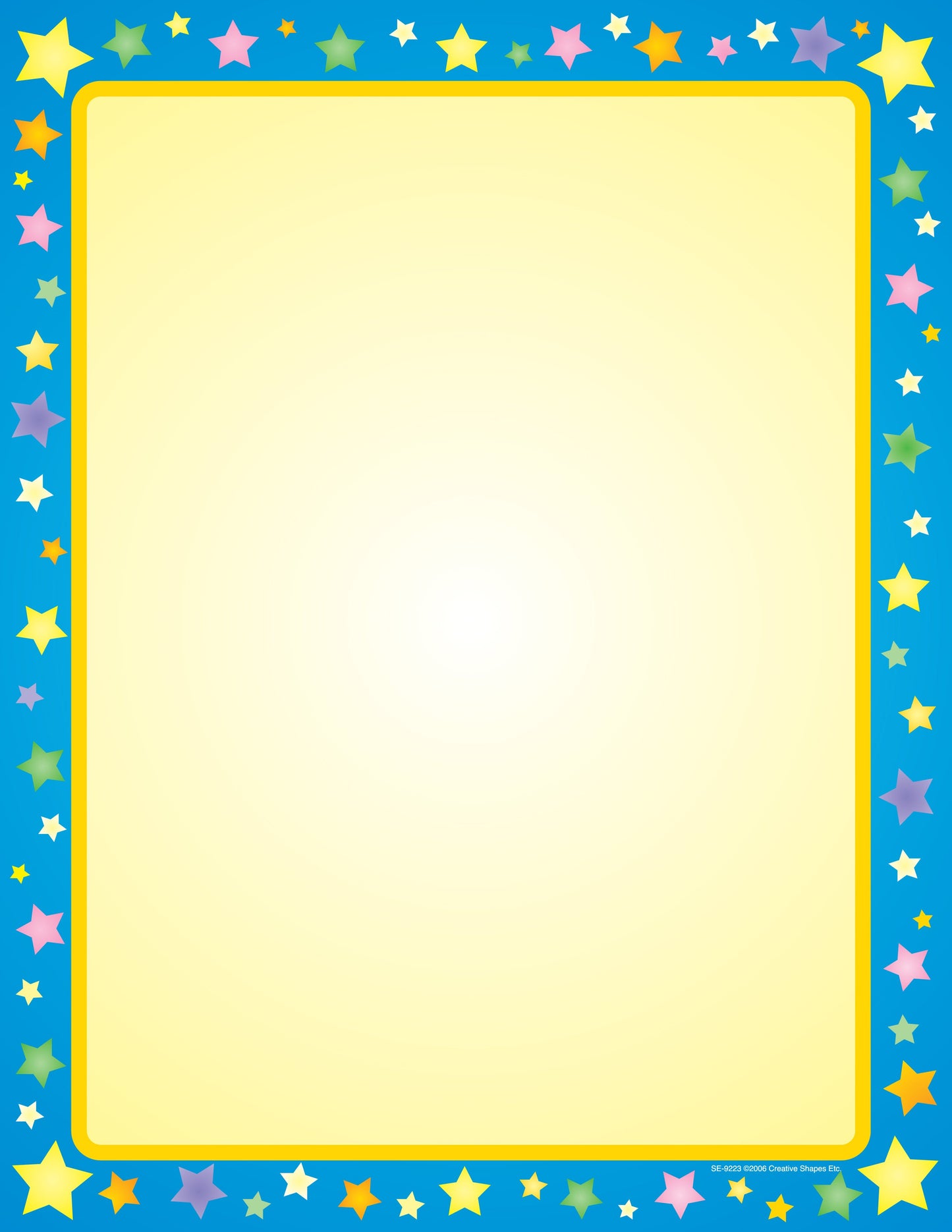 Shapes Etc. Stars Border Designer Craft Paper | 50 sheets | Standard Size 8.5"x11"