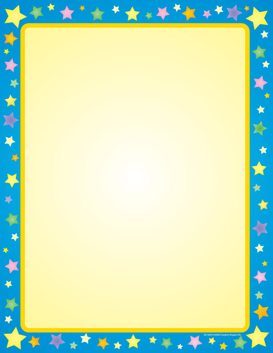Shapes Etc. Stars Border Designer Craft Paper | 50 sheets | Standard Size 8.5"x11"