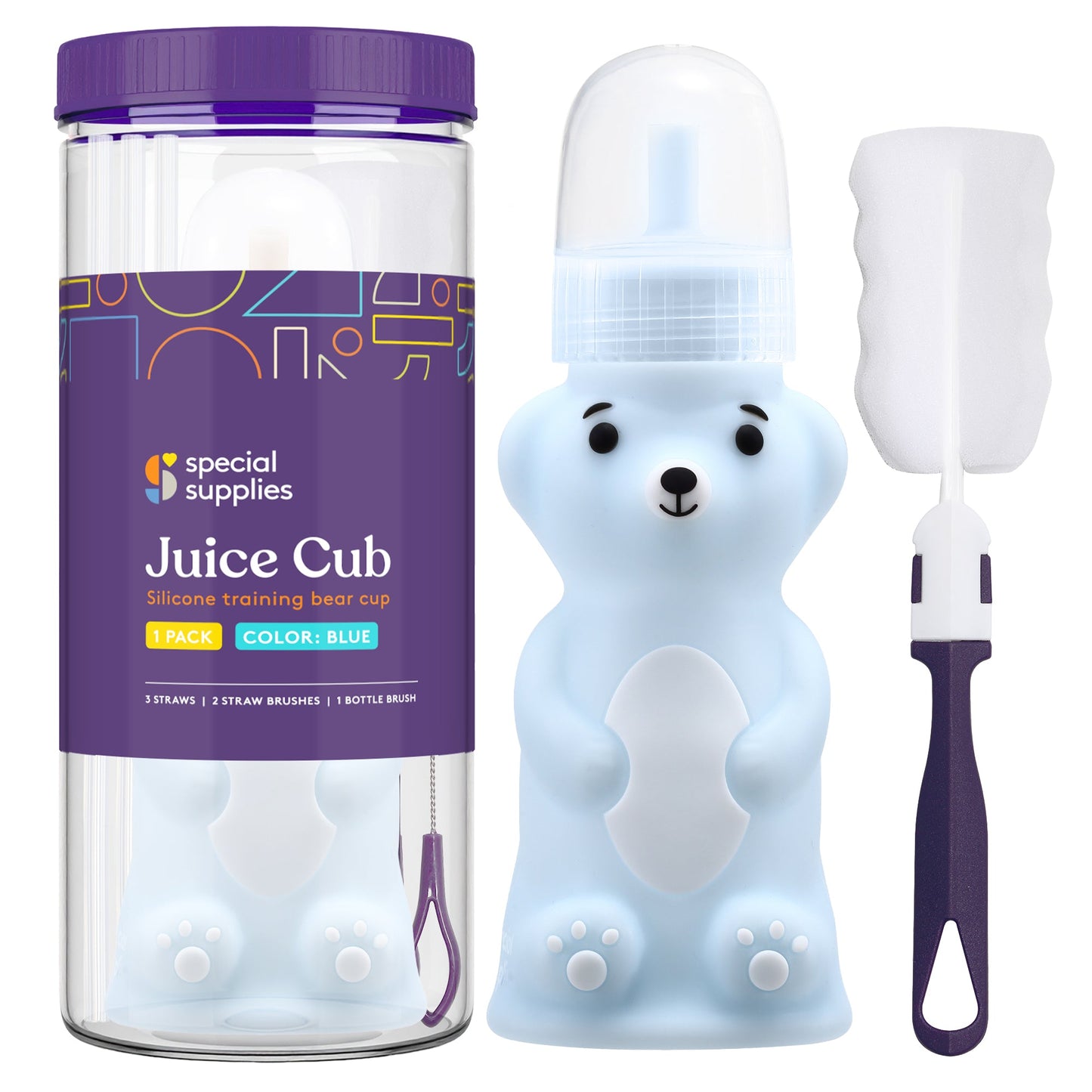Special Supplies Honey Bear Squeeze Straw Bottle – Assistive Therapy Drinking Cup (8 oz.)