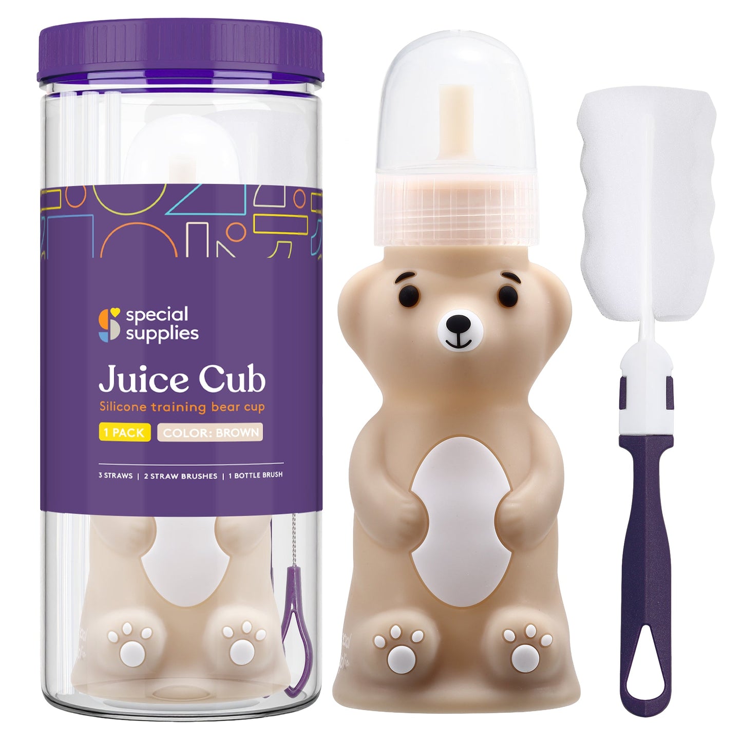 Special Supplies Honey Bear Squeeze Straw Bottle – Assistive Therapy Drinking Cup (8 oz.)