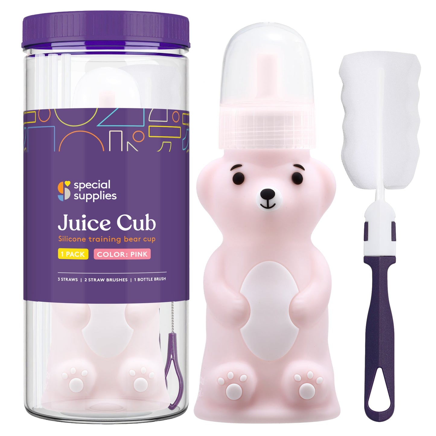 Special Supplies Honey Bear Squeeze Straw Bottle – Assistive Therapy Drinking Cup (8 oz.)