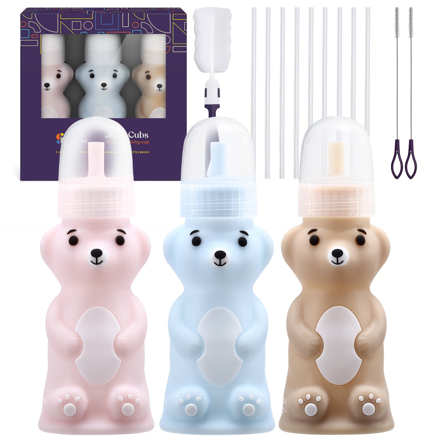 Special Supplies Honey Bear Squeeze Straw Bottle – Assistive Therapy Drinking Cup (8 oz.)