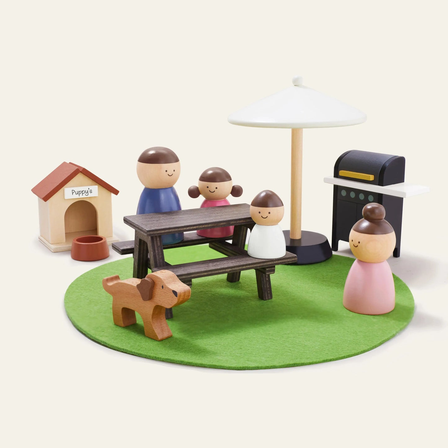 Tiny Land® Sweetwood Edge Modern Family Wooden Dollhouse – Contemporary Design with Furniture & Figures