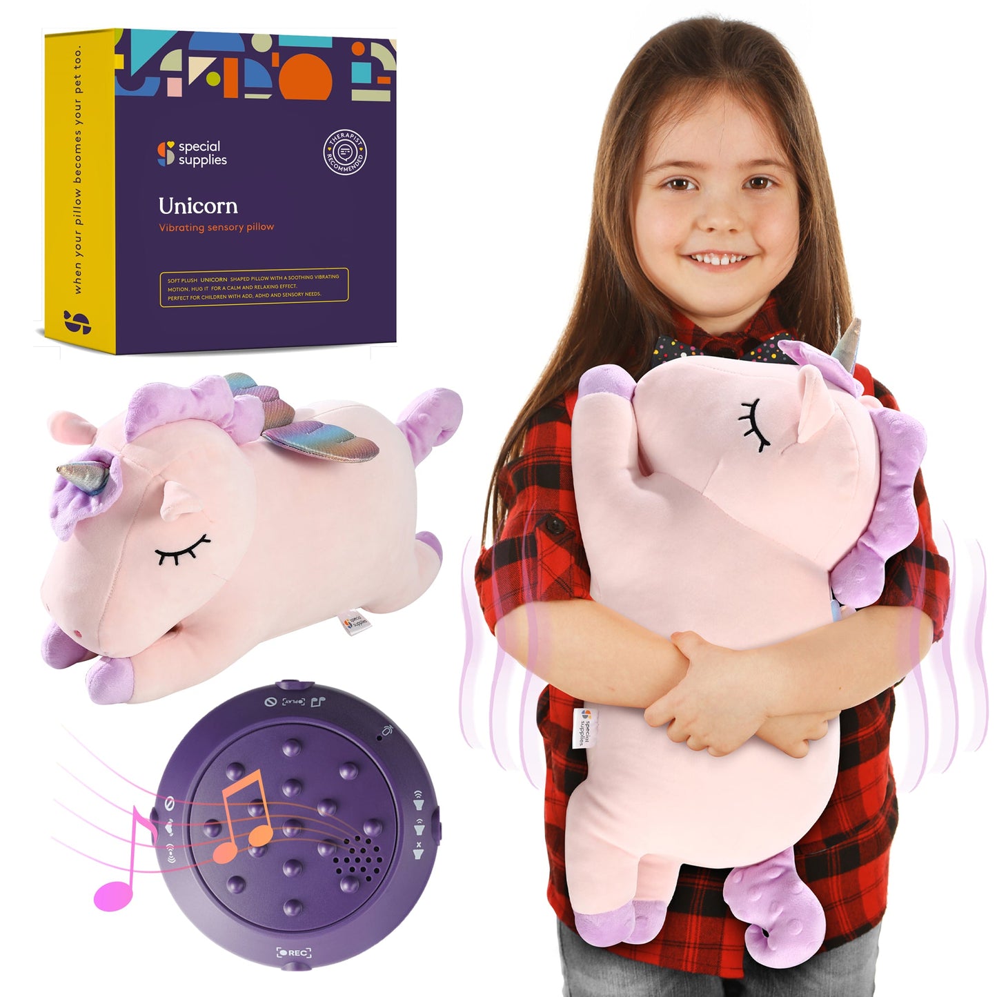 Special Supplies Vibrating Unicorn Sensory Pillow