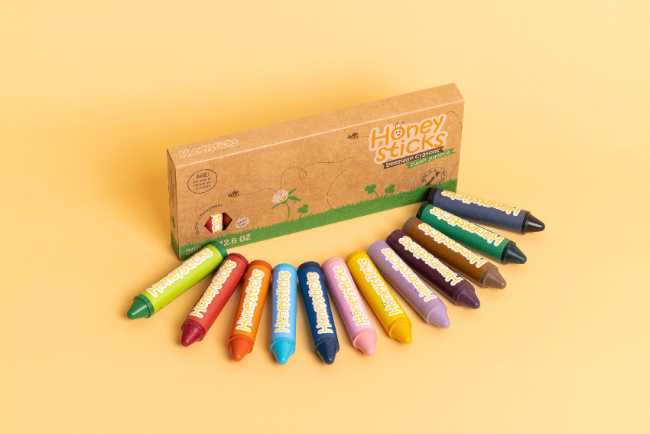 Honeysticks Super Jumbo Crayons – Extra Thick, Non-Toxic Beeswax Crayons for Toddlers and Kids