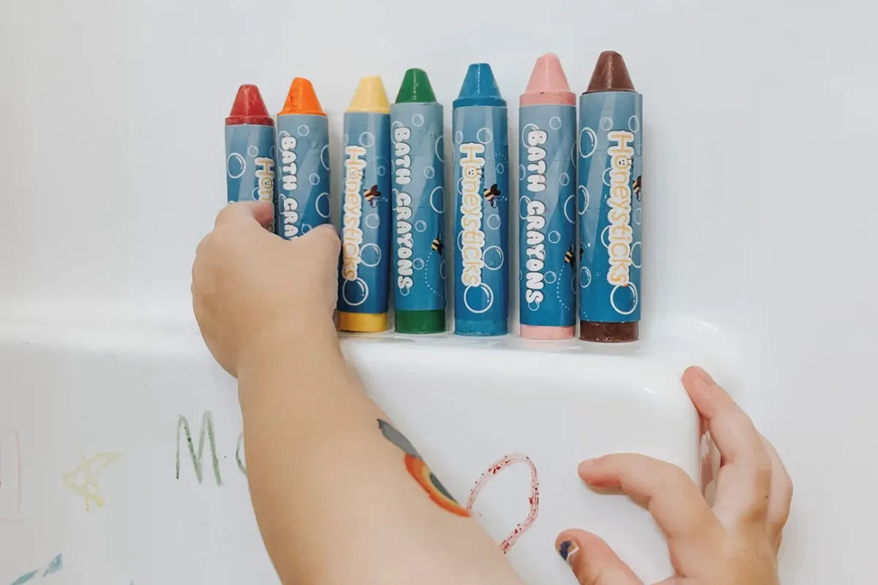 Honeysticks Bath Crayon Super Jumbos – Non-Toxic Beeswax Bath Crayons for Kids, 7 Colors