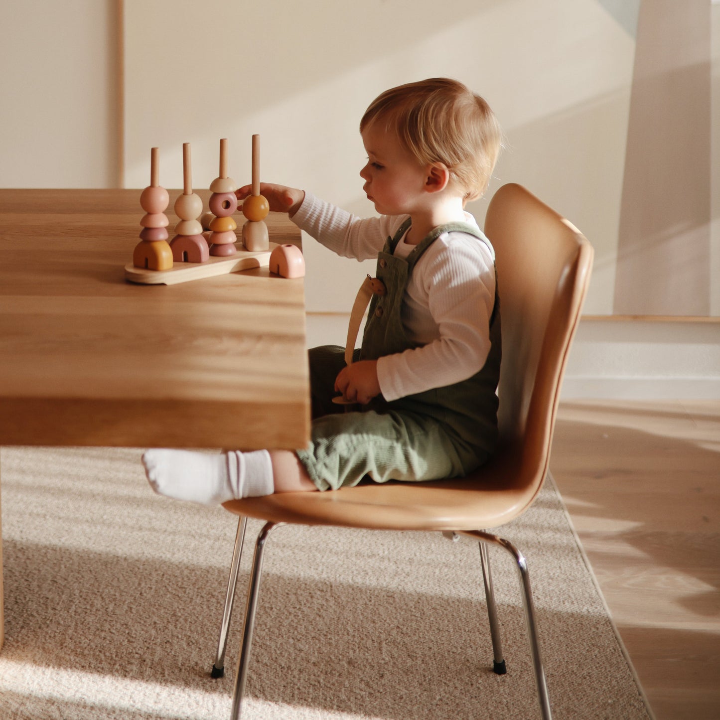 Mushie Wooden Multi Shape Stacker – Educational Sorting & Fine Motor Skills Toy