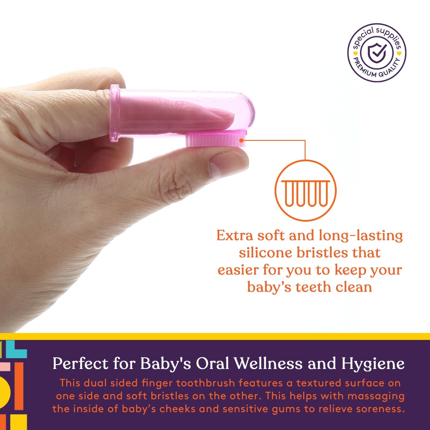 Special Supplies Dual-Sided Silicone Finger Toothbrush – 6-Pack for Infant Oral Care & Oral Motor Stimulation