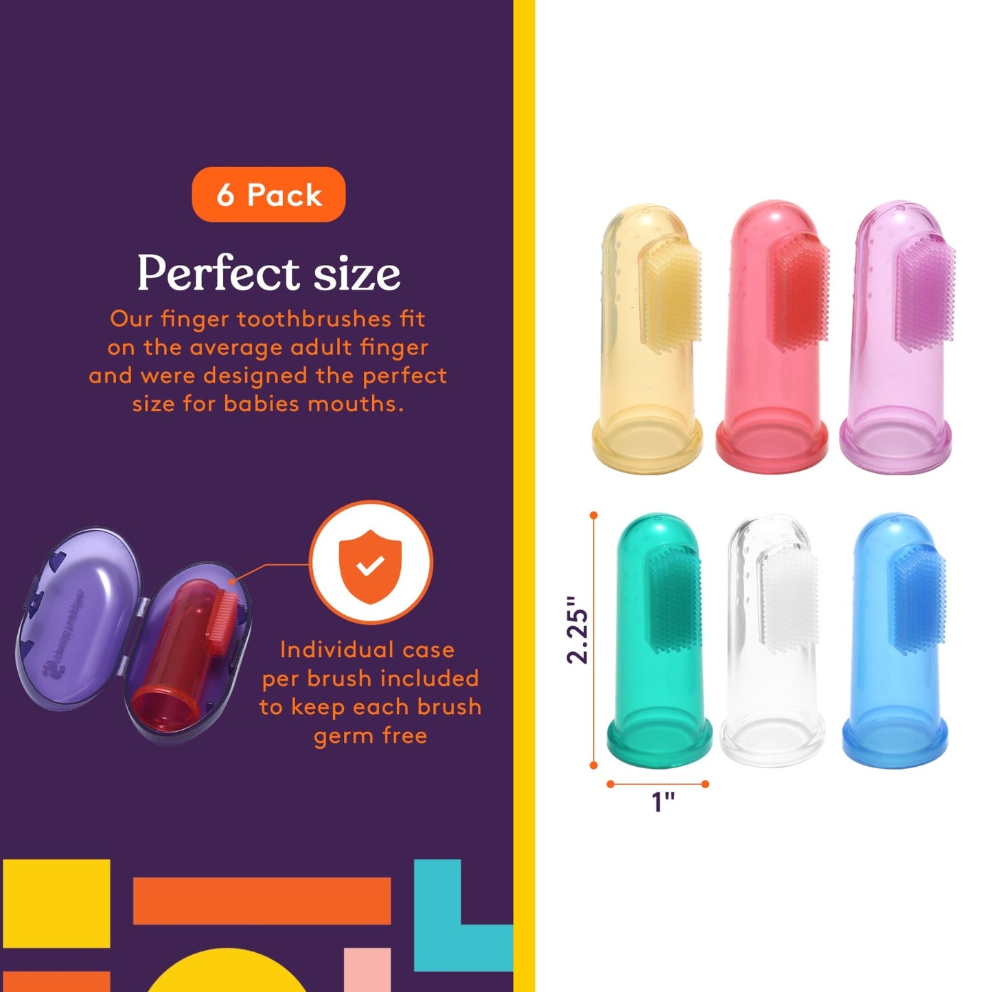Special Supplies Dual-Sided Silicone Finger Toothbrush – 6-Pack for Infant Oral Care & Oral Motor Stimulation