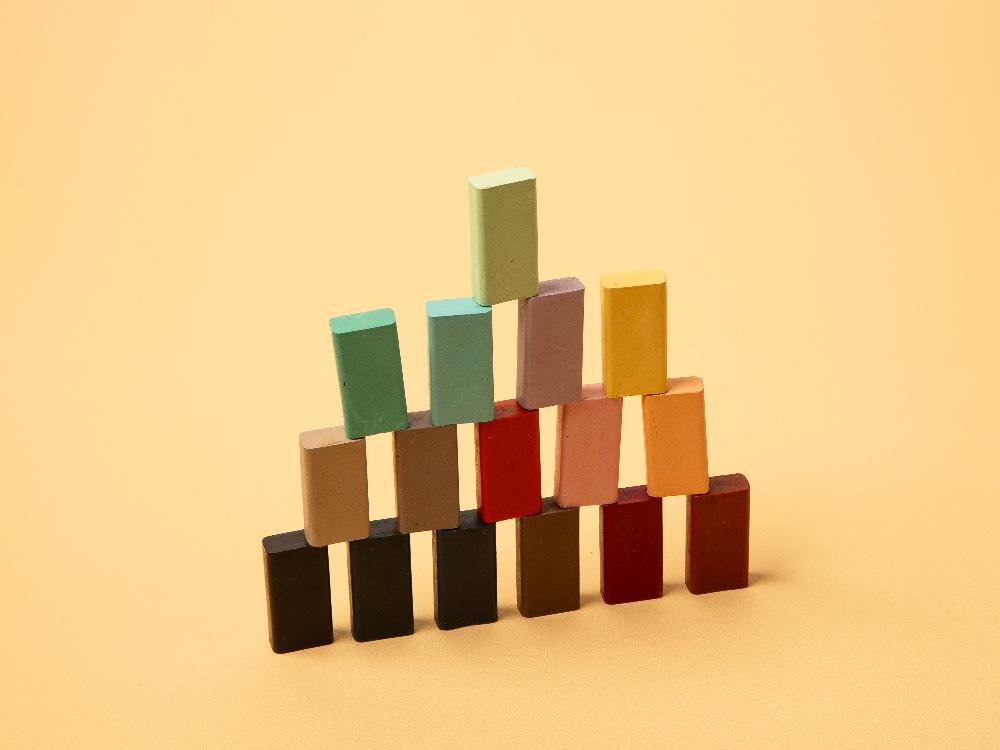 Honeysticks Blocks – Natural Beeswax Block Crayons for Kids, 16 Colors (Classic & Pastel)