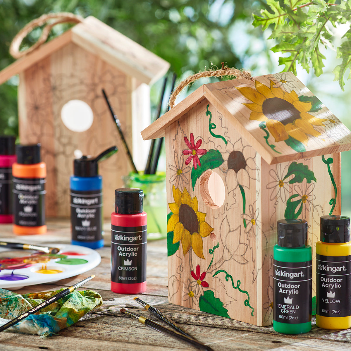 KINGART® Outdoor Acrylic Paint – Multi-Surface Set, 20 x 60ml Bottles