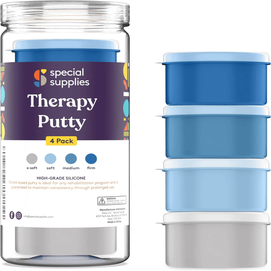 Special Supplies Silicone Therapy Putty – Ocean Colors – 4 Strength Levels for Hand Strength & Stress Relief