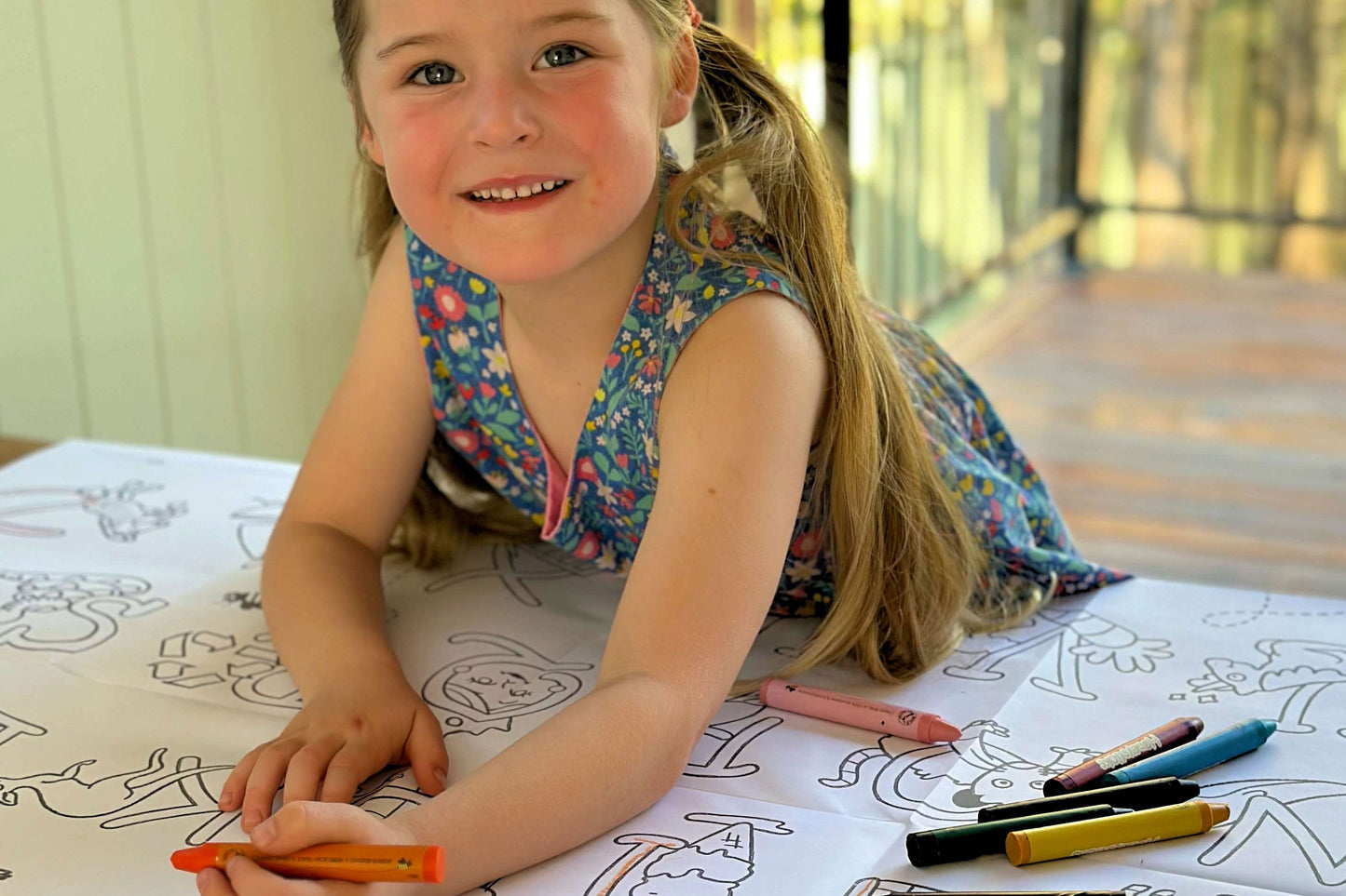 Honeysticks Activity Set – Jumbo Posters with Natural Beeswax Crayons for Kids