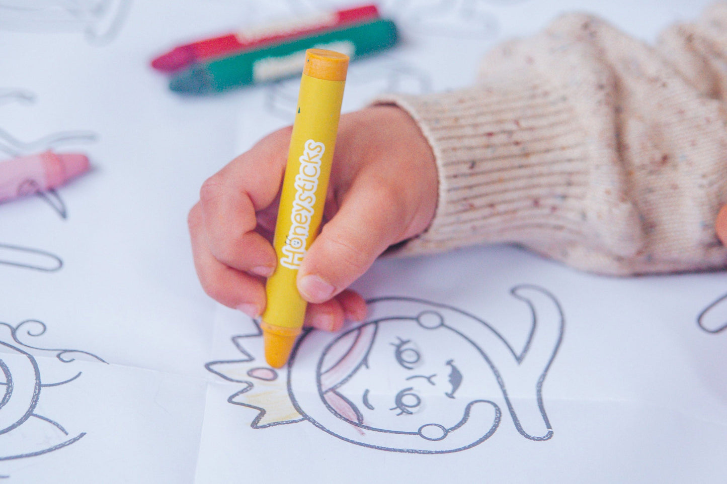 Honeysticks Activity Set – Jumbo Posters with Natural Beeswax Crayons for Kids