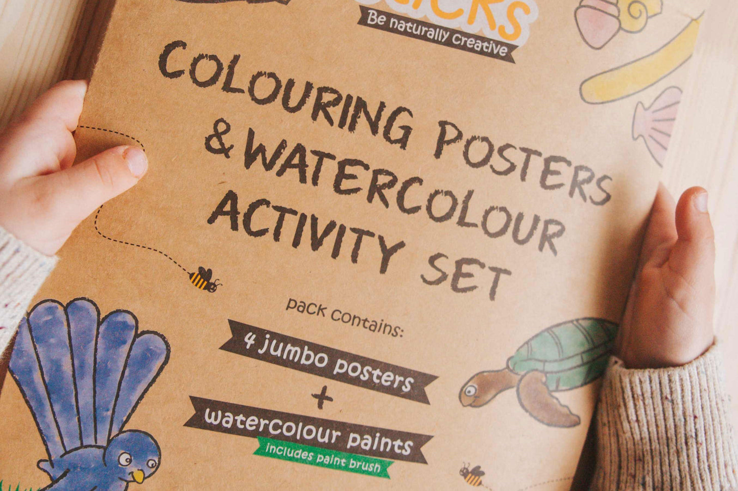Honeysticks Activity Set – Watercolor Paints with 4 Jumbo Learning Posters