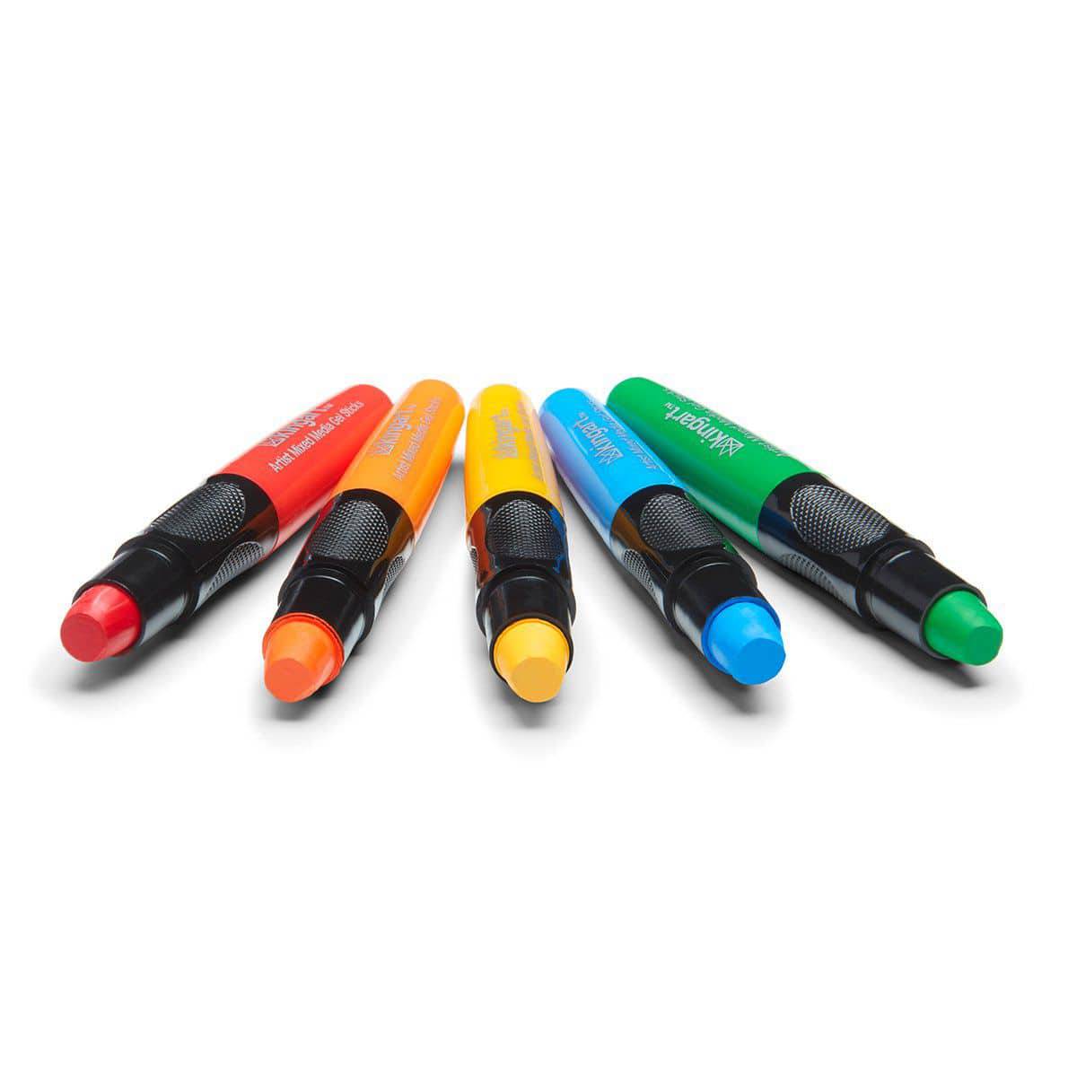 KINGART® Mixed Media Gel Stick Crayons – Set of 24 Colors