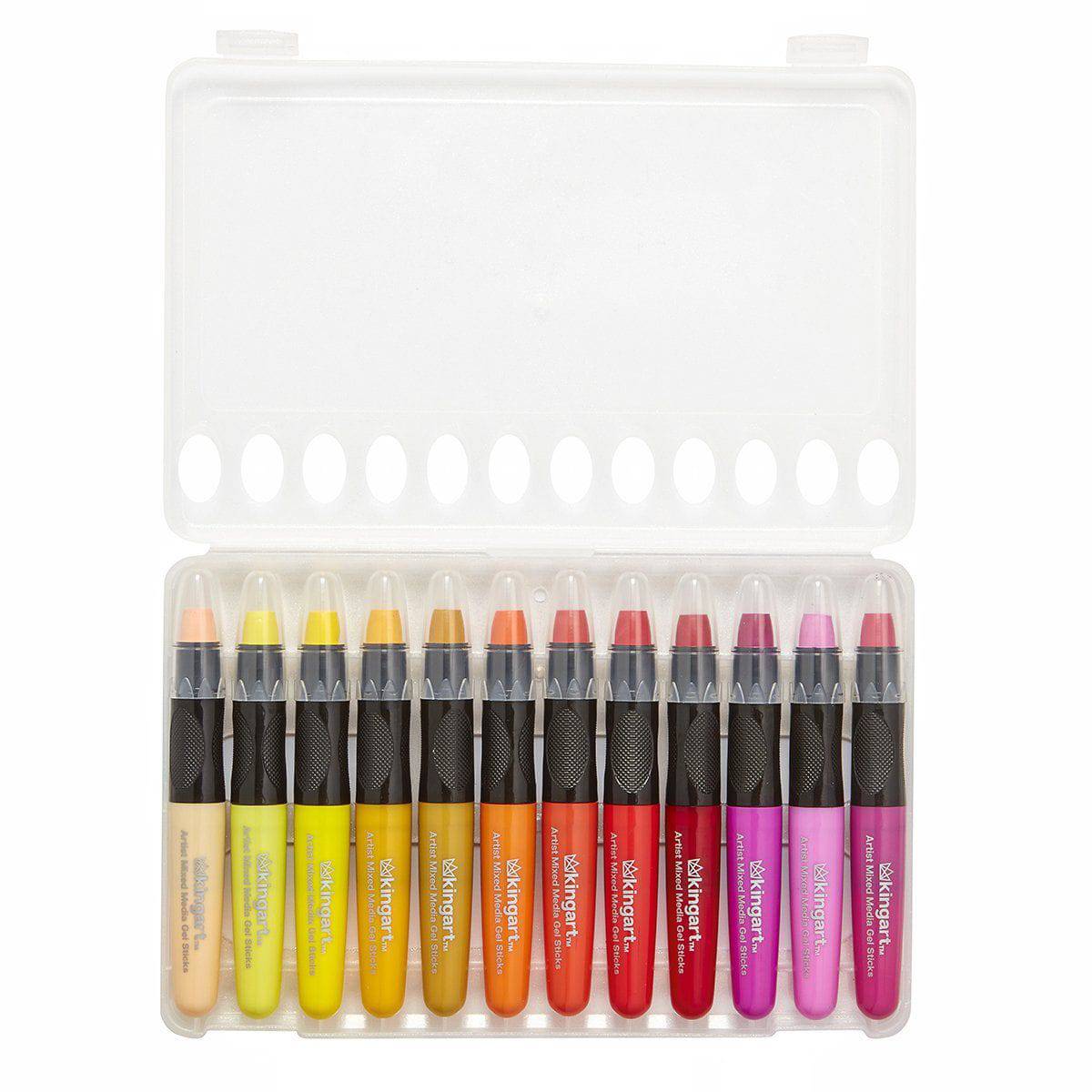 KINGART® Mixed Media Gel Stick Crayons – Set of 48 Colors