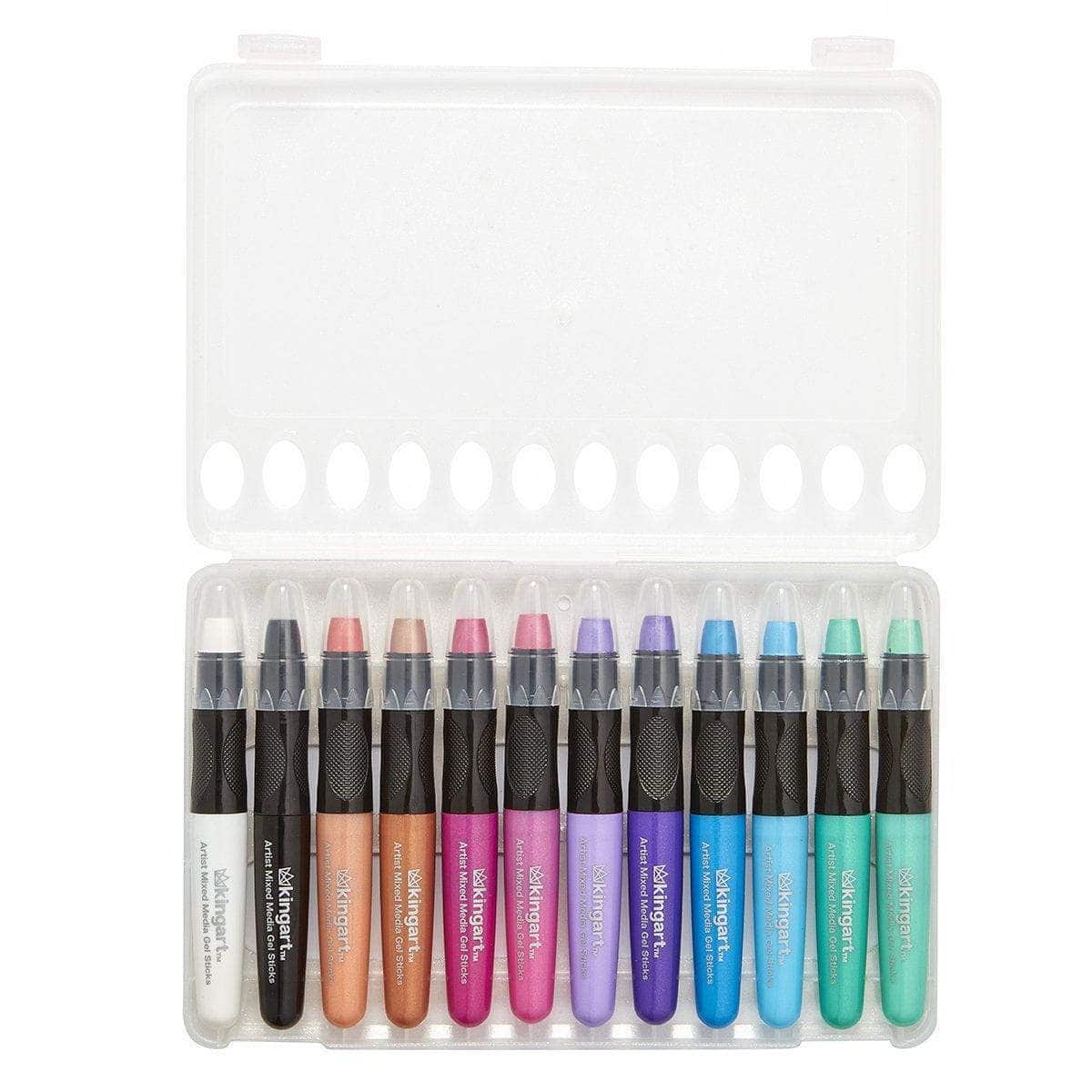 KINGART® Mixed Media Gel Stick Crayons – Set of 48 Colors