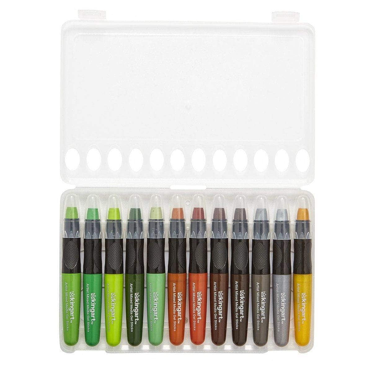 KINGART® Mixed Media Gel Stick Crayons – Set of 48 Colors