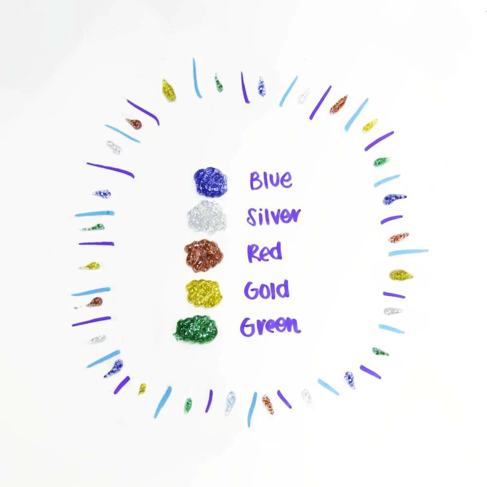 Bazic All-Purpose Glitter Glue – Washable, Non-Toxic, No-Run Formula for Kids’ Crafts, Slime, and Art Projects